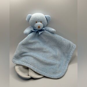 Blankets and Beyond Baby Baby blue bear lovey security blanket Soft Blue Ribbon